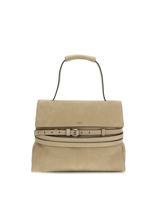 Moschino White Handbag Tie Me Calf Leather Handbags