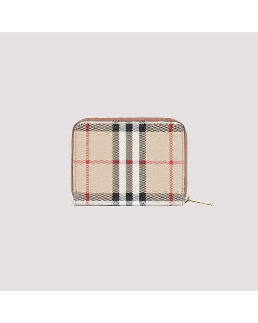 Burberry Natural Mini Zip Around Wallet