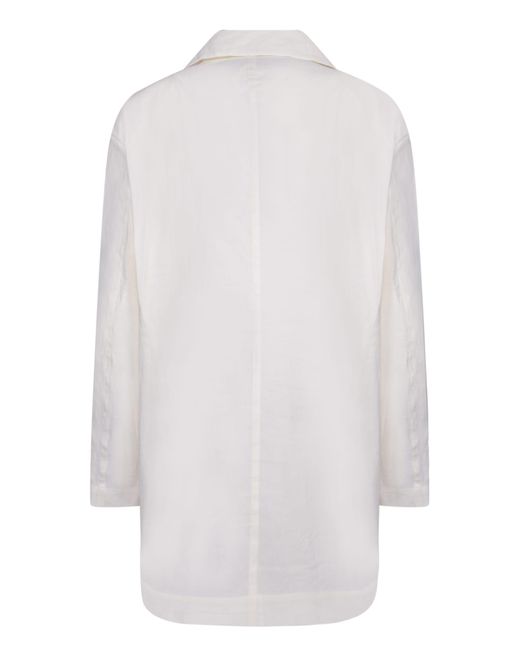 Issey Miyake White Double-Breasted Jacket