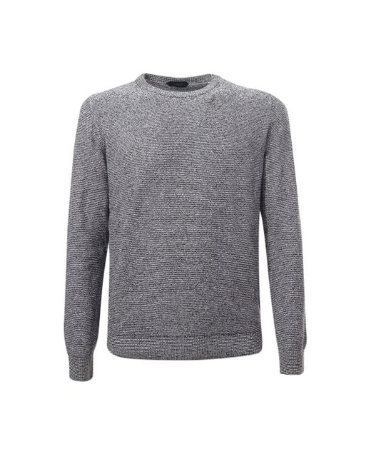 Zanone Gray Sweater for men