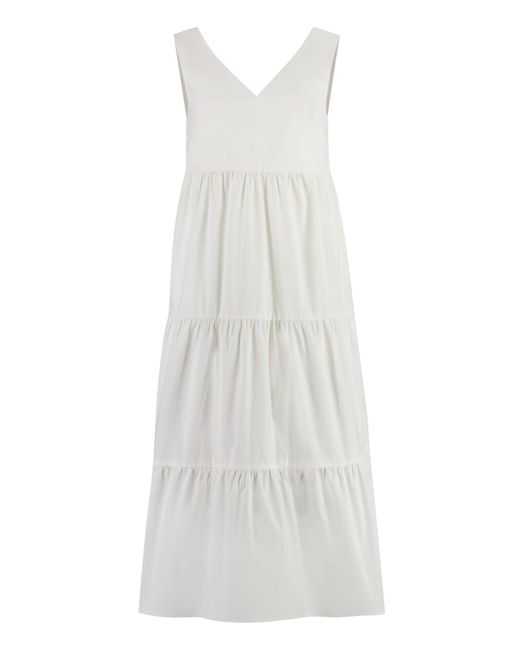 Woolrich White Poplin Maxi Dress