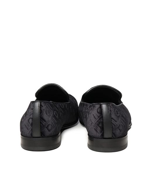 Ferragamo Black Velvet Loafers for men