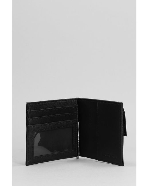 Emporio Armani Gray Wallet In Black Polyamide for men