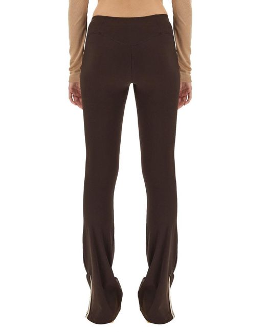 Palm Angels Brown Flared Leggings With Sweetheart Waist