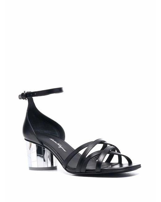 Ferragamo Black Ferragamo Strap-Detail Open-Toe Sandals