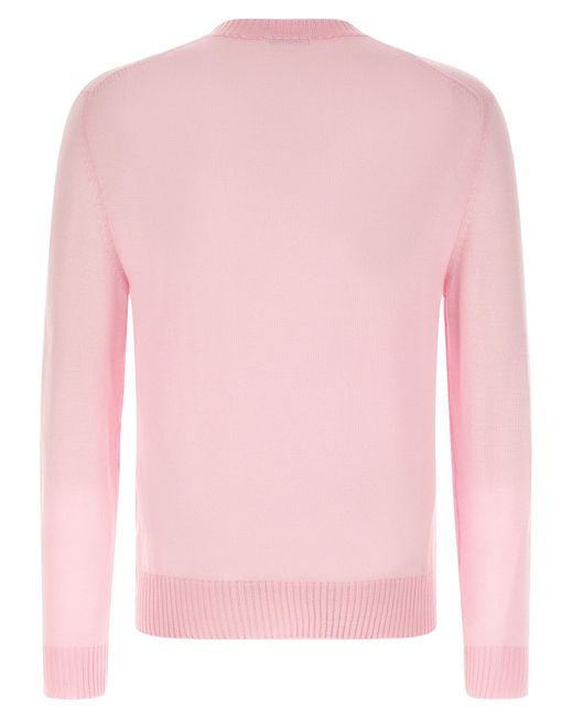 Jil Sander Pink Logo Embroidery Sweater for men