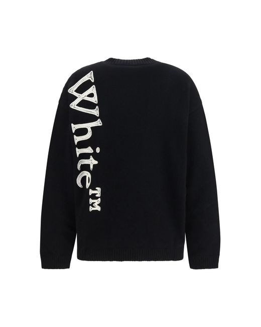 Off-White c/o Virgil Abloh Black Vertical Bookish Crewneck Sweater