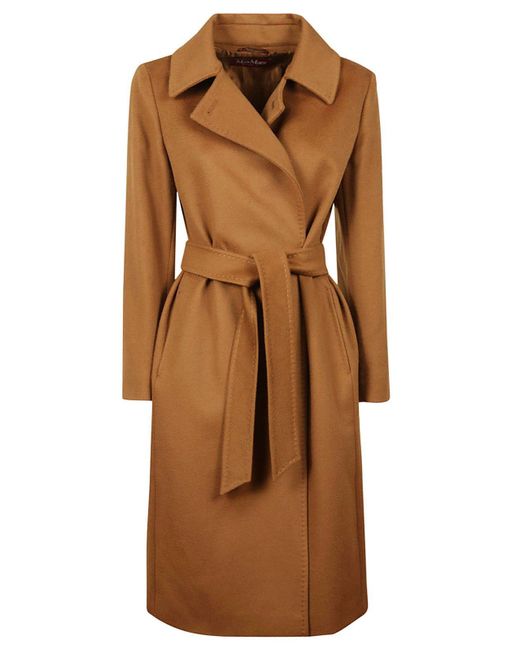 Max Mara Studio Brown Robe-style Coat