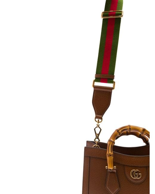 Gucci Brown Diana Small Shopping Bag With Bamboo Handles And Double G Detail