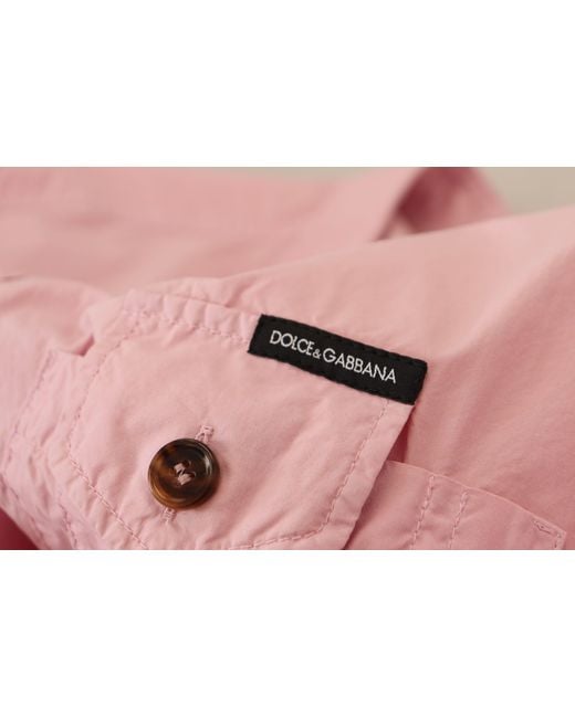 Dolce & Gabbana Purple Casual Button Down Long Sleeves Shirt Cotton for men