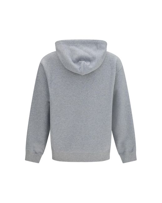 Valentino Gray Vlogo Signature Hoodie Cotton Sweatshirts for men