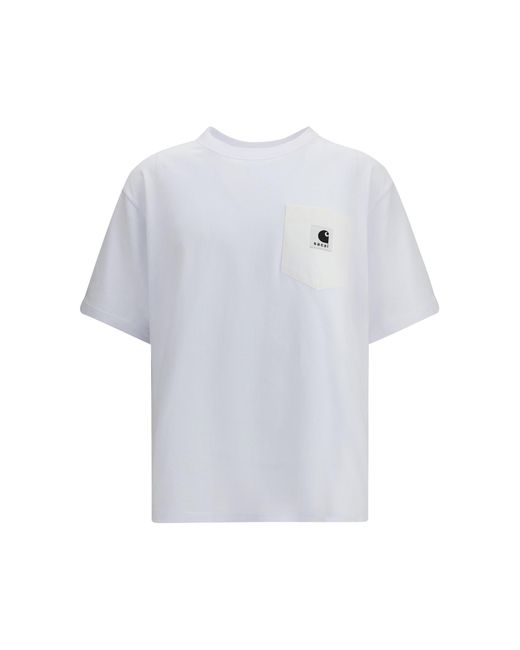 Sacai White Wip Cotton Jersey T-Shirt By X Carhartt for men