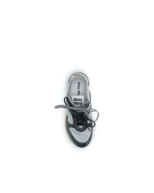 Miu Miu Green Recycled Polyester Athletic Sneakers