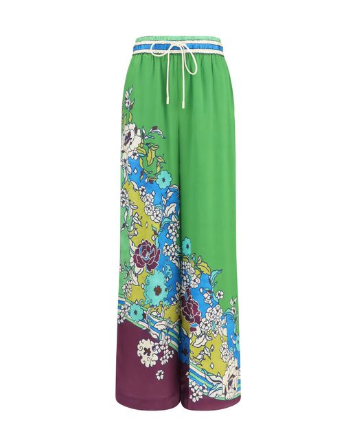 ALÉMAIS Green Nanci Silk Pants