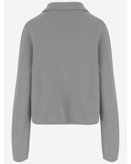Allude Gray Wool And Cashmere Jacket