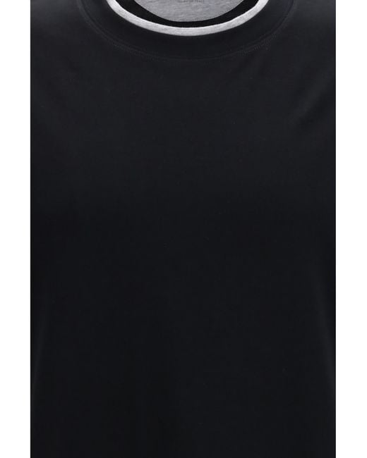 Brunello Cucinelli Black Cotton T-Shirt T-Shirts for men