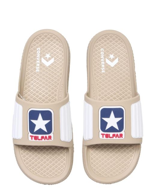 Telfar White Rubber Slide Sandals