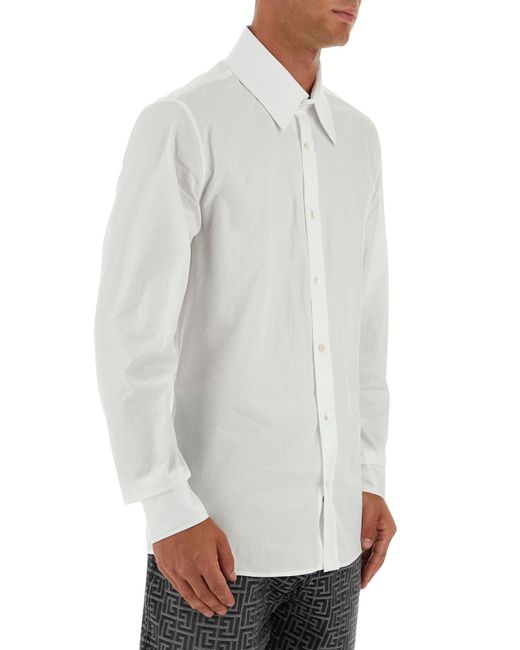 Balmain White Poplin Shirt for men