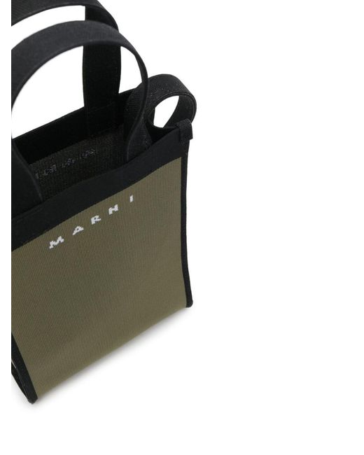Marni Green Knit Logo Crossbody Mini Tote Handbag for men
