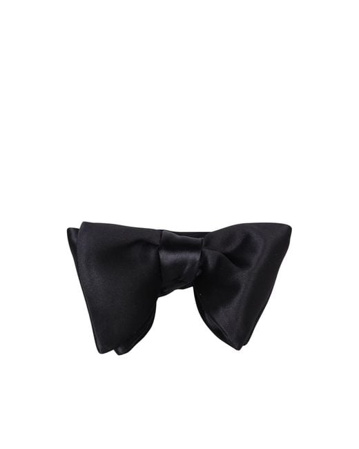 Tom Ford Black Satin Bow Tie for men