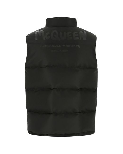Alexander McQueen Black Polyester Padded Jacket for men