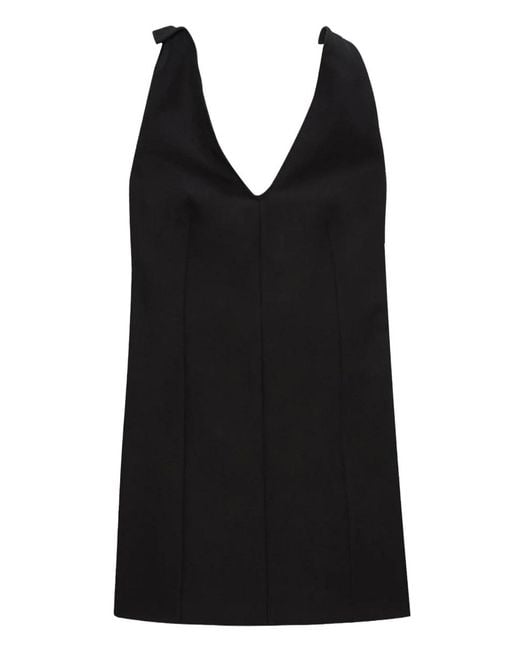 MSGM Black Mini Corset Dress Polyester