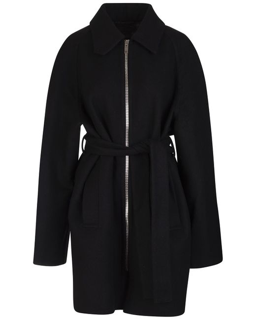 Givenchy Wool Black Midi Coat With Internal 4g Motif | Lyst UK