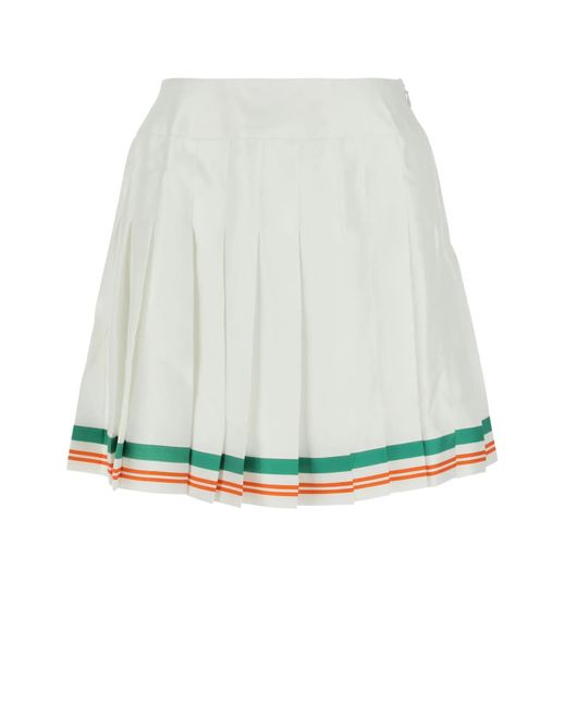 Casablancabrand White Satin Par Avion Mini Skirt