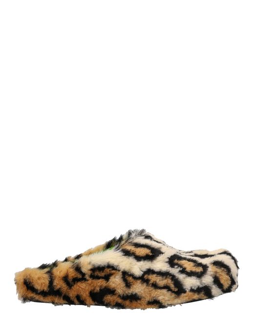 Marni Natural Leopard Mules for men