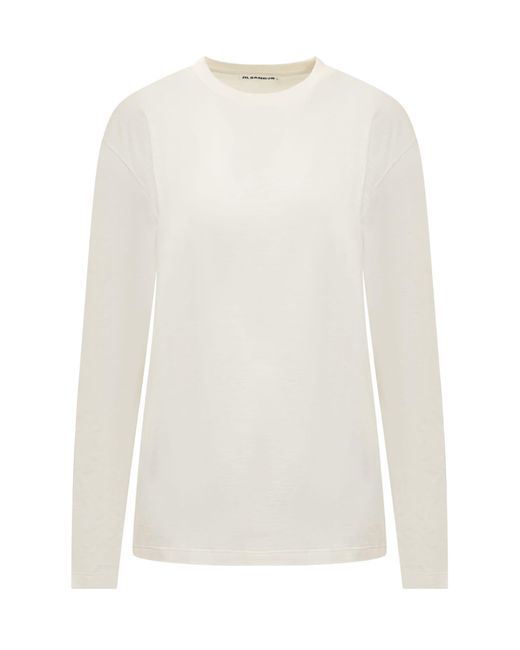 Jil Sander White Cotton And Cashmere T-shirt