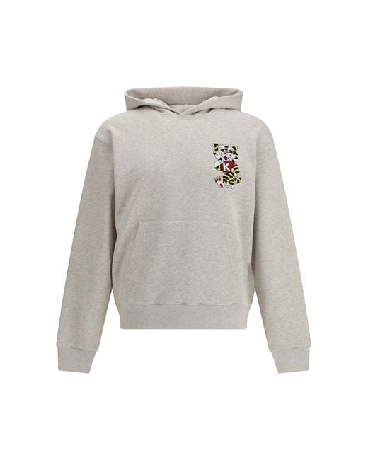 KENZO White Cotton Hoodei Wild Tiger Sweatshirts for men