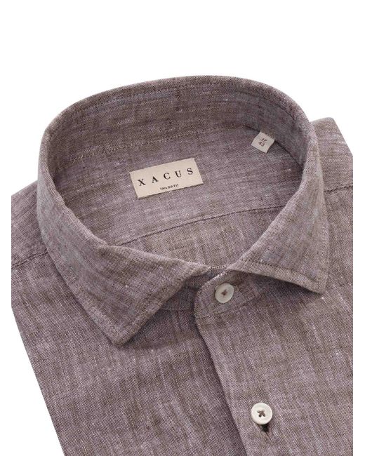 Xacus Brown Linen Shirt for men