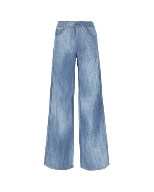 Ermanno Scervino Blue Denim Wide-Leg Jeans