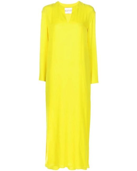 Valentino Yellow Slit-Detail Dress