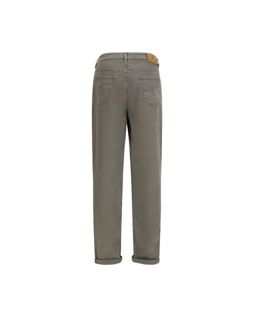Brunello Cucinelli Gray Bicolor Cotton Jeans Denim for men