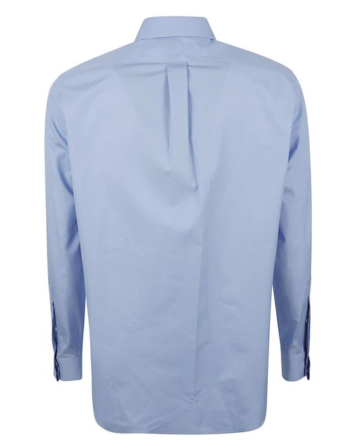 Alexander McQueen Blue High Chest Pocket Shirt for men