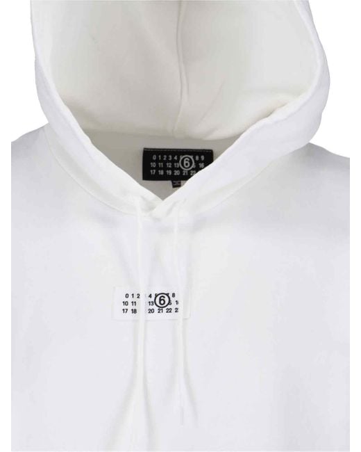 MM6 by Maison Martin Margiela White Numeric" Hoodie
