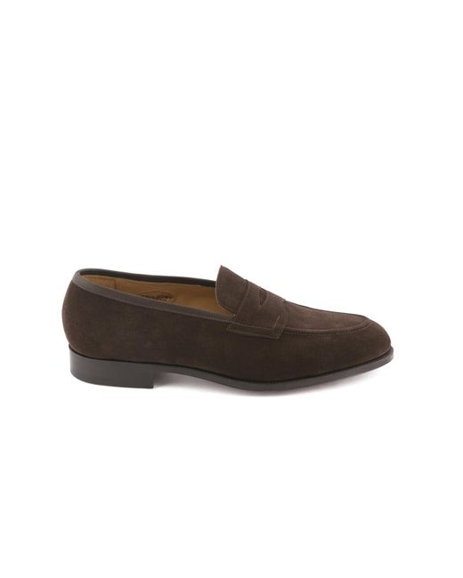 Edward Green Brown Piccadilly Mocca Suede Penny Loafer for men