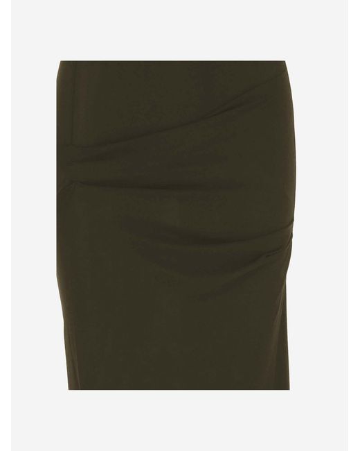 Jacquemus Green Draped Long Dress Cotton