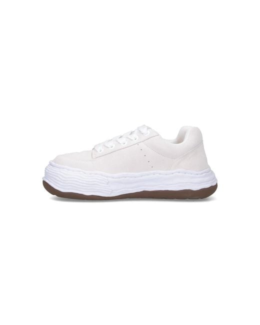 Maison Mihara Yasuhiro White Light & Natural Cow Leather Sneakers