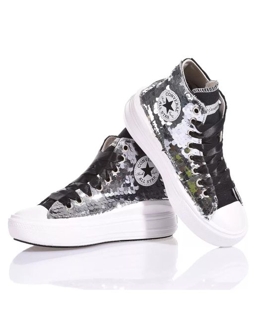 MIMANERA Converse Move Silver Paillettes Custom in Blue | Lyst UK