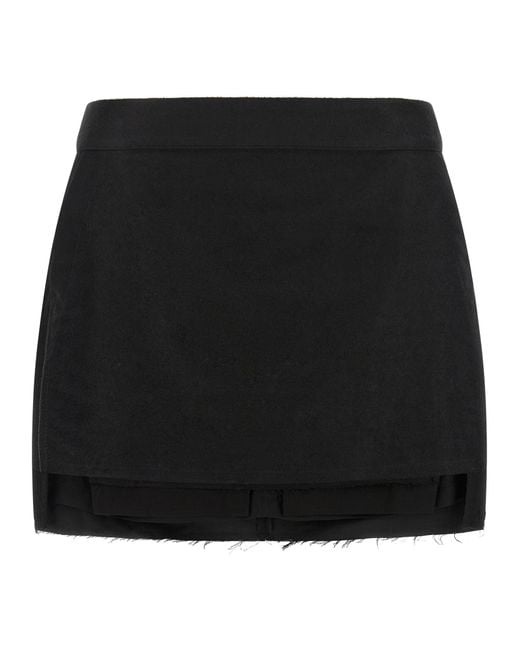Rick Owens Black Ramie Long Skirt