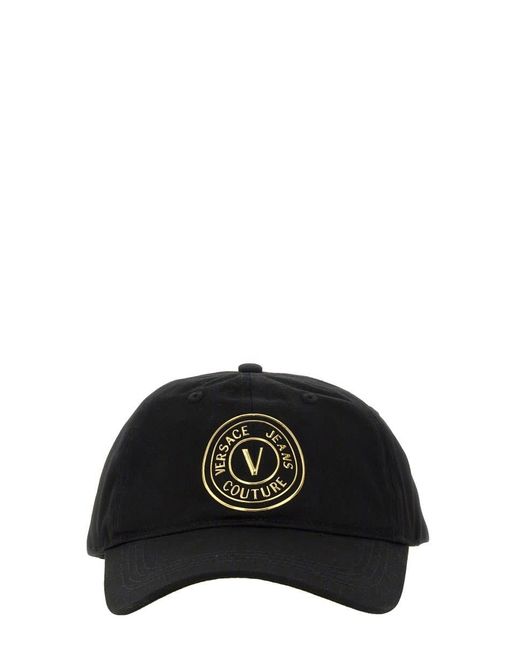 Versace Black Baseball Hat With Logo for men