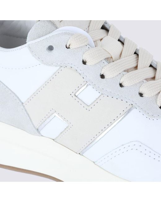 Hogan White Leather Sneakers