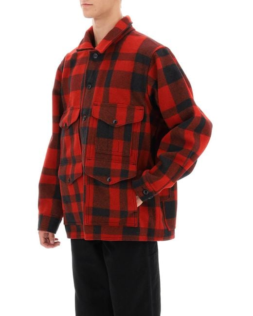 Filson Red Mackinaw Wool Cruiser Jacket for men
