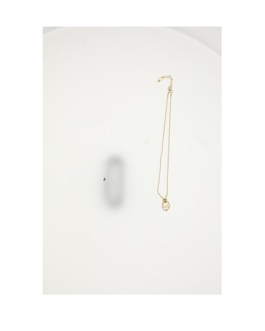 Dior White Necklace Oblique Brass Necklaces