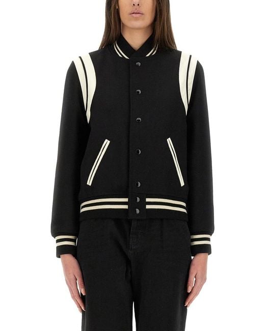 Saint Laurent Black Wool Teddy Jacket Polyamide