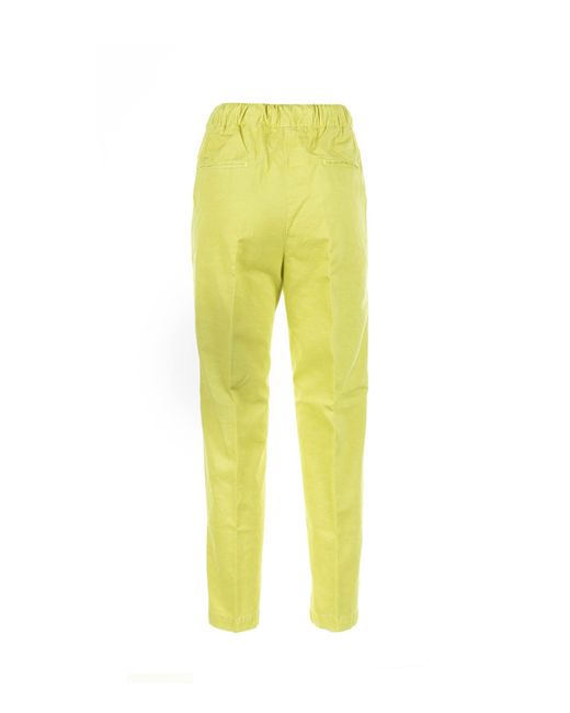 Myths Yellow High-Waisted Trousers With Drawstring