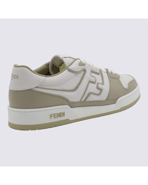 Fendi Gray And Leather Match Sneakers for men