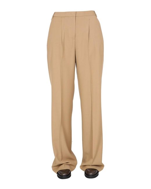 Aspesi Natural Gabardine Trousers Viscose Wool Elastane